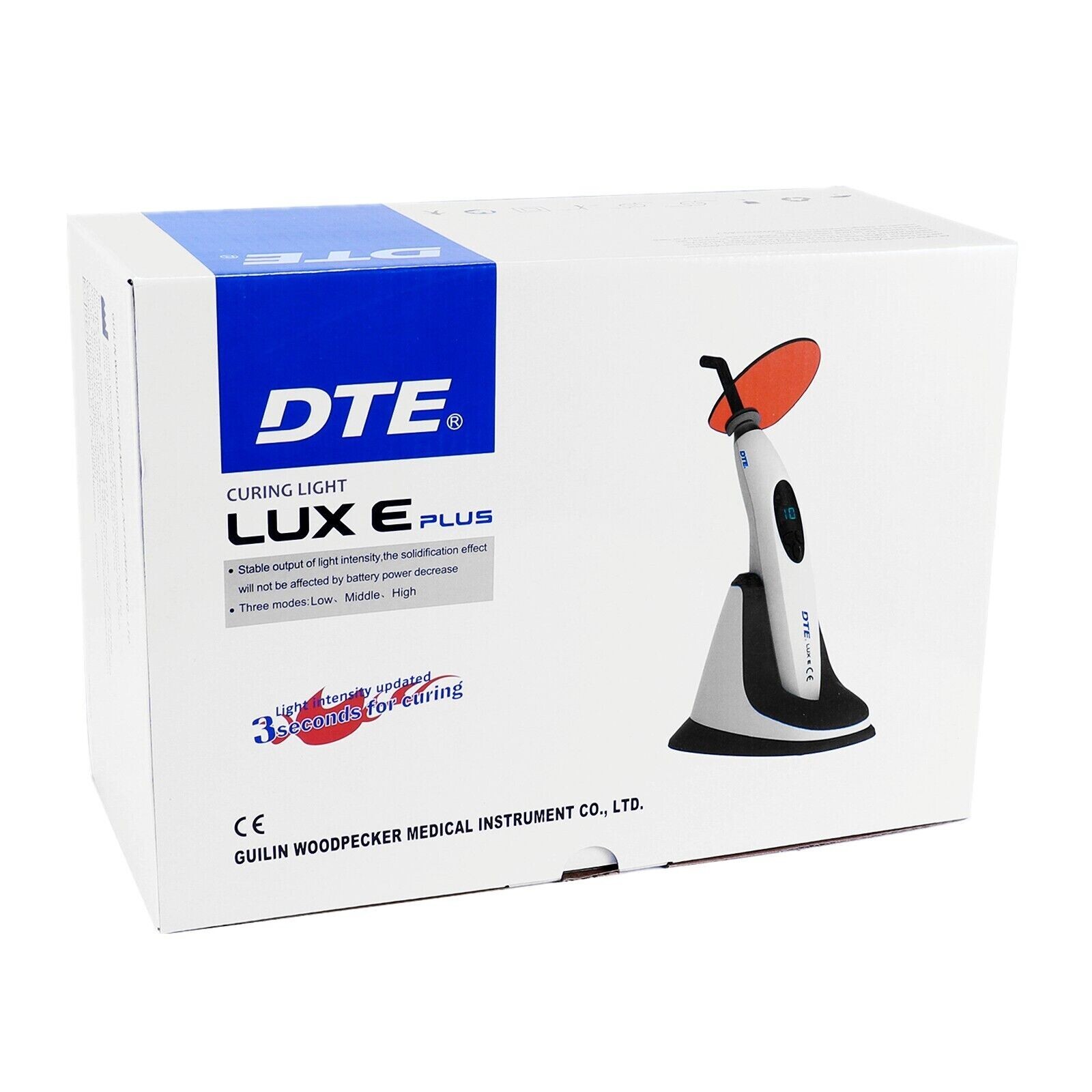 Woodpecker DTE LUX E Plus Dental Wireless LED Curing Light Lamp Wide Spectrum