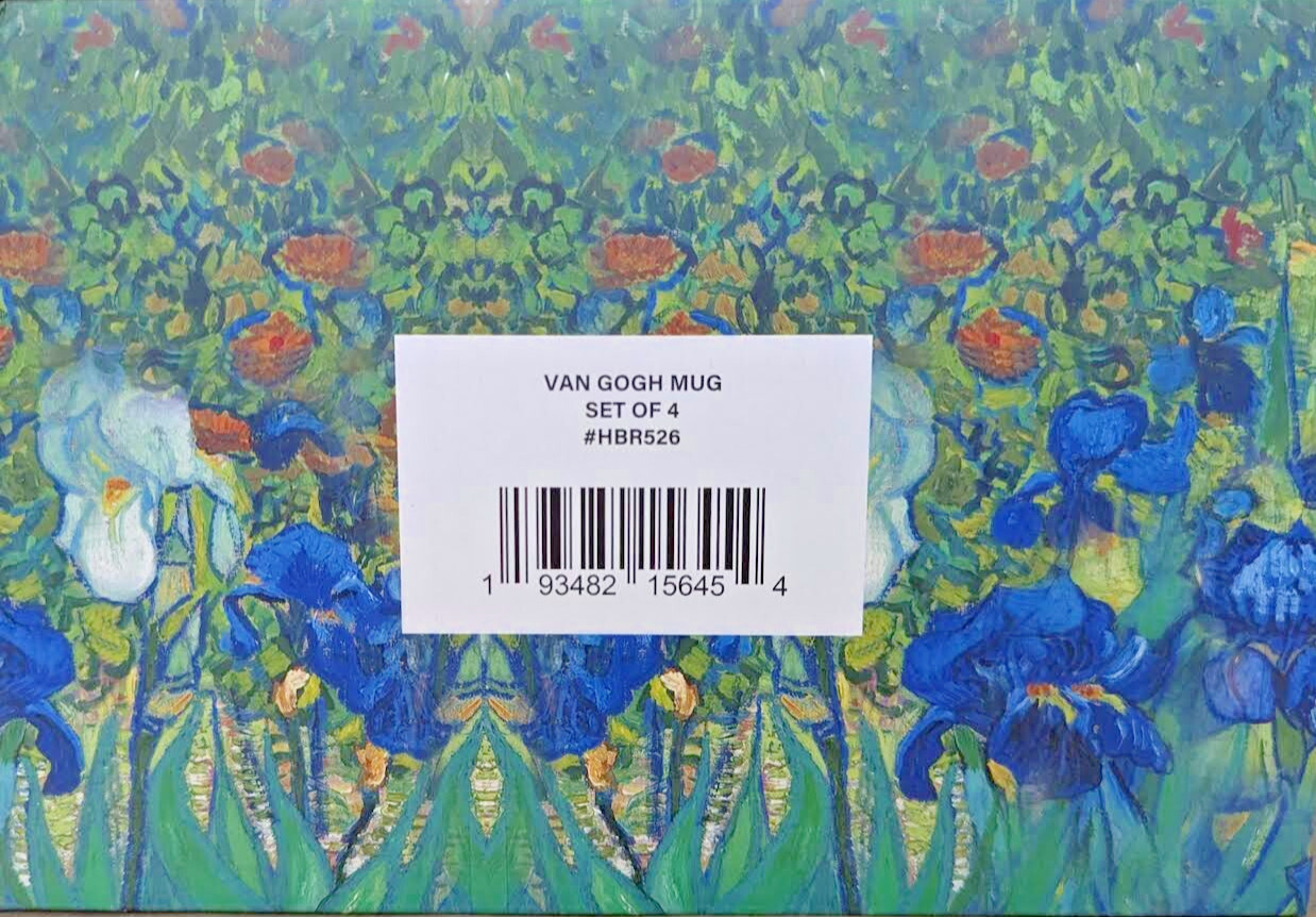 Van Gogh Mugs Set of 4 Fine China 12 oz Microwave and Dishwasher Safe New