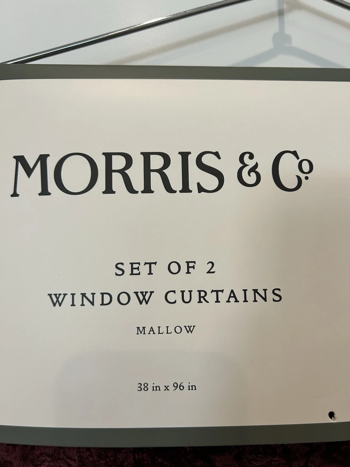 Morris & Co Mallow Burgundy Velvet Floral Back Tap Window Curtain 96” 2 Panels