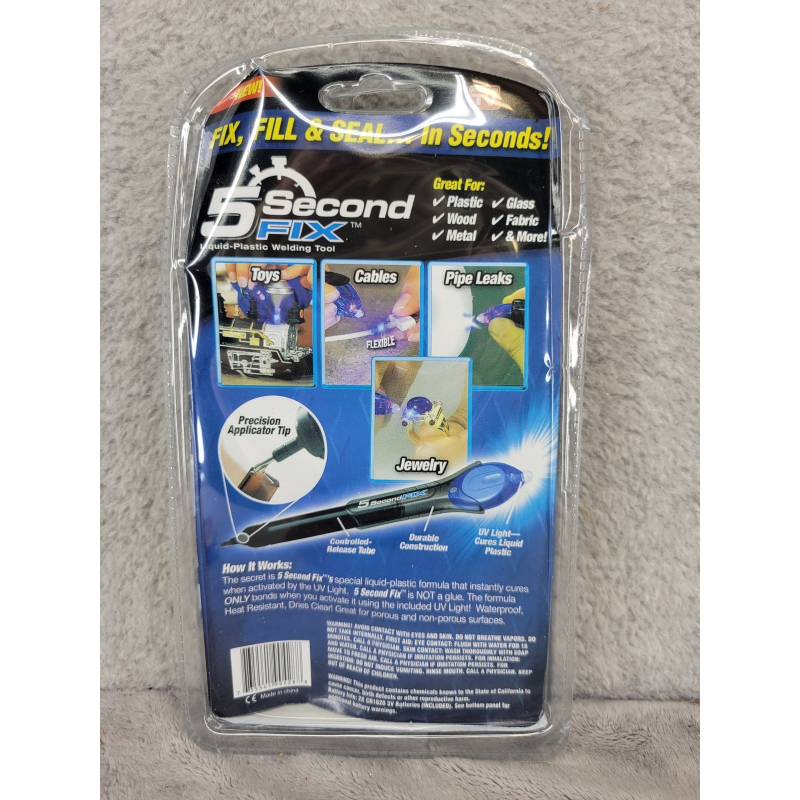 5 Second Fix Liquid Plastic Welding Tool UV Light Repair Fast Seal Fill