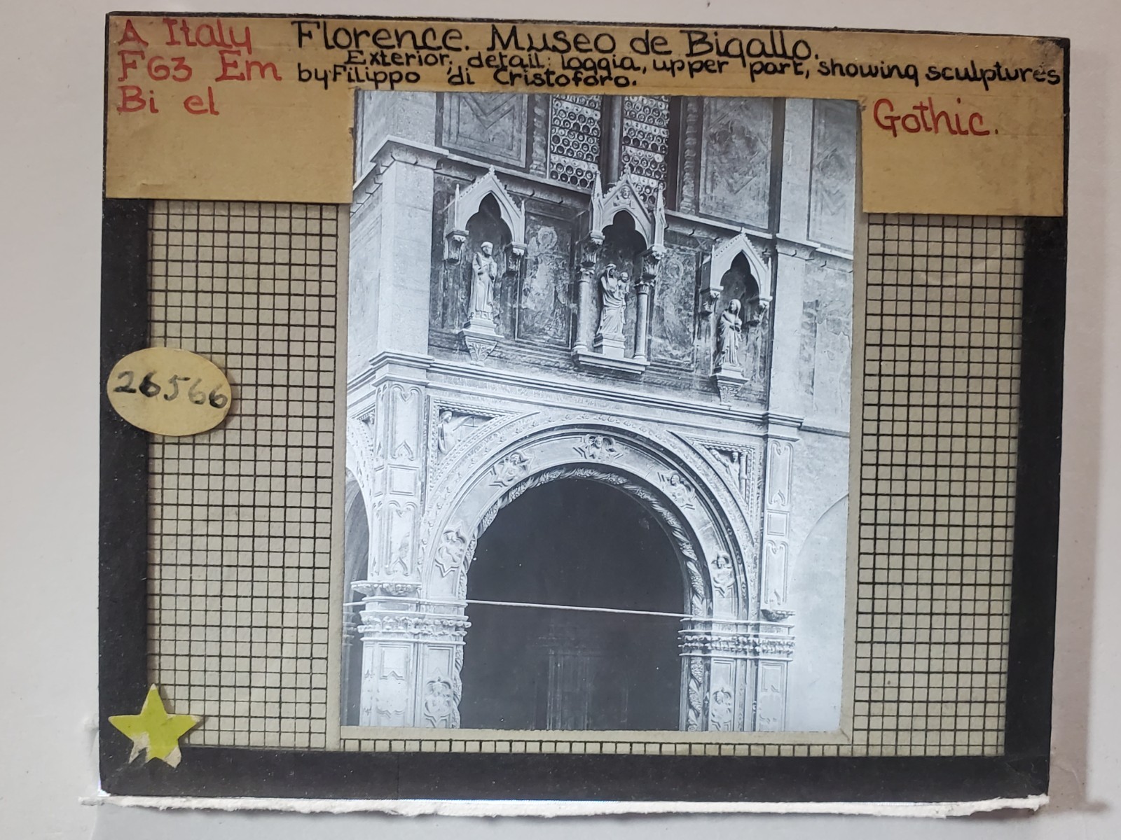 Detail, Museo De Bigallo, Florence, Italy, Magic Lantern Glass Slide