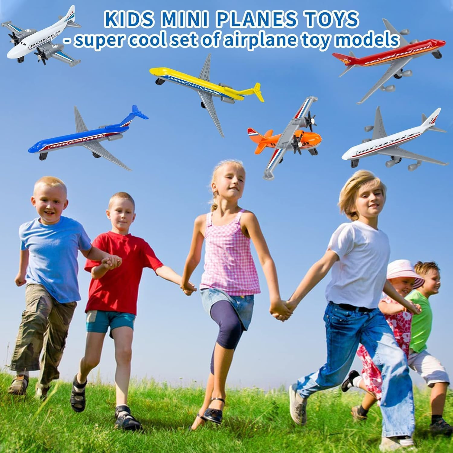 Toy Airplane 6 Pack, Diecast Airplane Toy for Boys Age 3 4-7 8-12, Alloy Planes