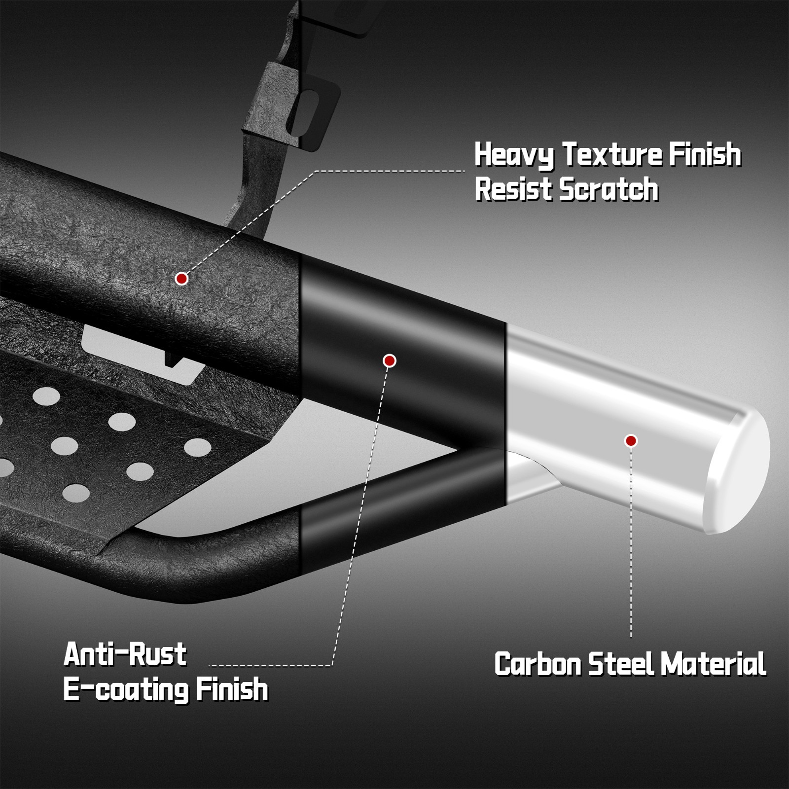 Running Boards For 2020-2025 Jeep Gladiator JT 4 Door Models ，Side Steps