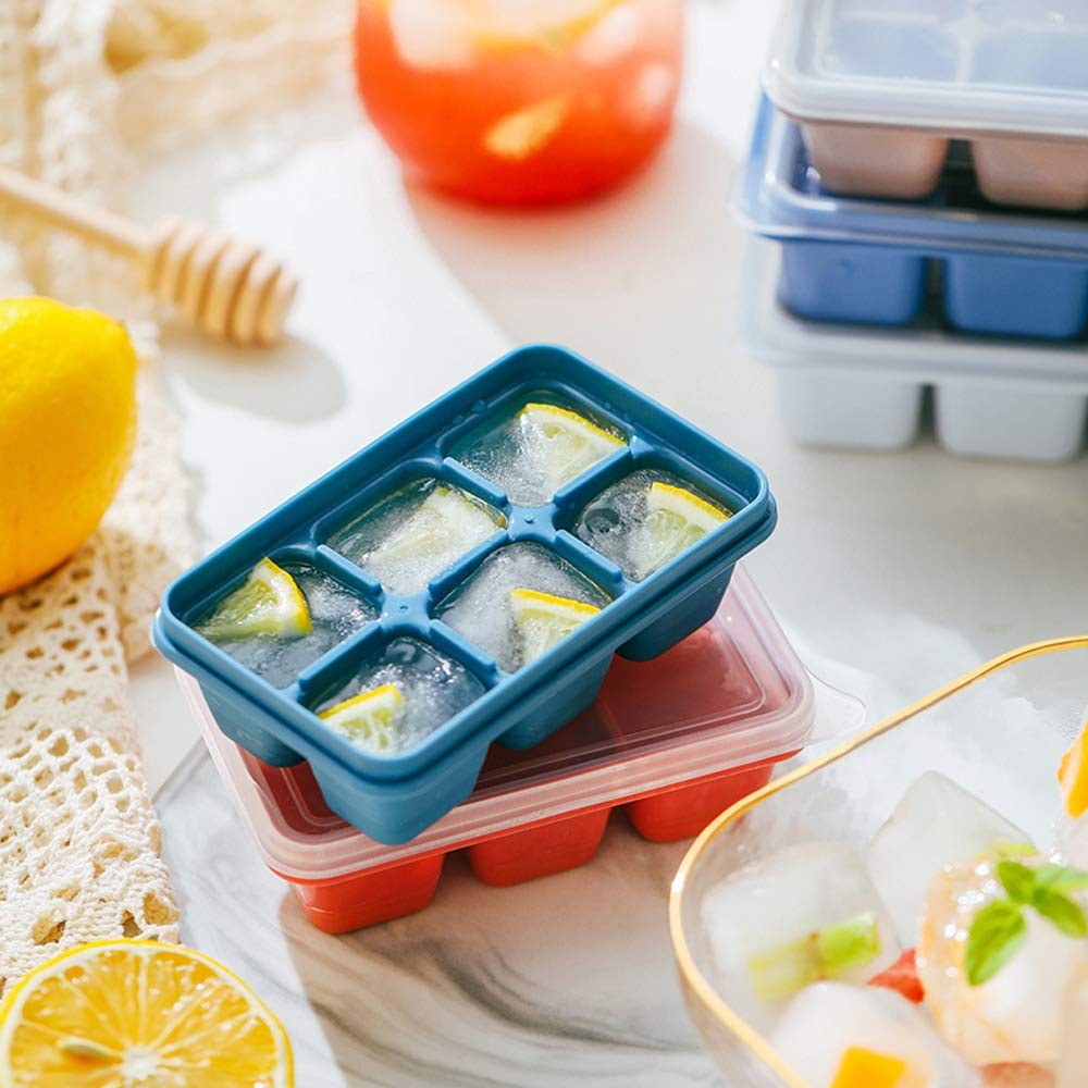 Ice Cube Trays for Freezer 3 Pack Mini Ice Cube Trays with Lid & EasyRelease...