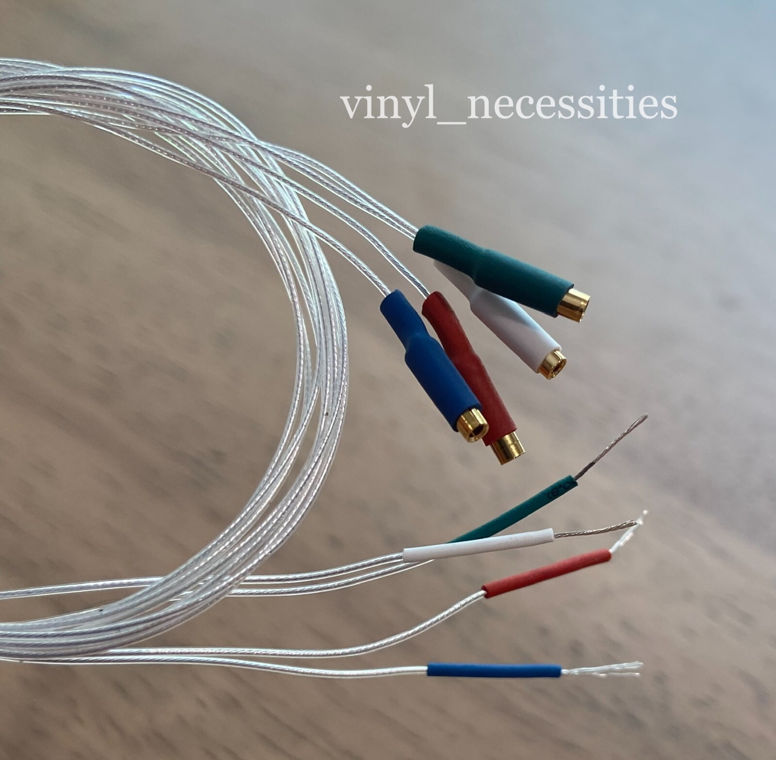 Tonearm Wire Set 30AWG HiFi 5N Pure Silver 1.3 gold terminal 400mm/15.75inches