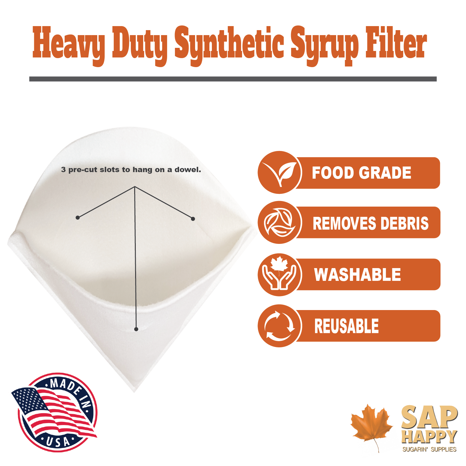 Heavy Duty 1 Quart Maple Syrup Filter Kit - REUSABLE