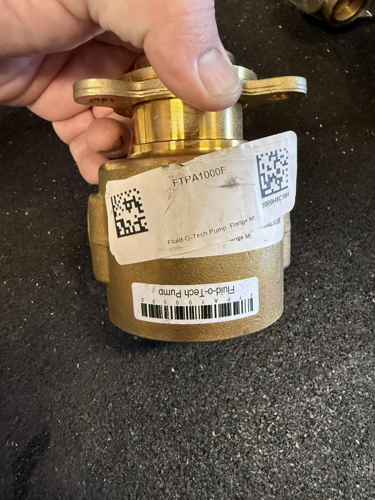 Fluid-O-Tech PA1000F Brass Flange Mount Rotoflow Rotary Vane Pump - 4.58-5.45 GP