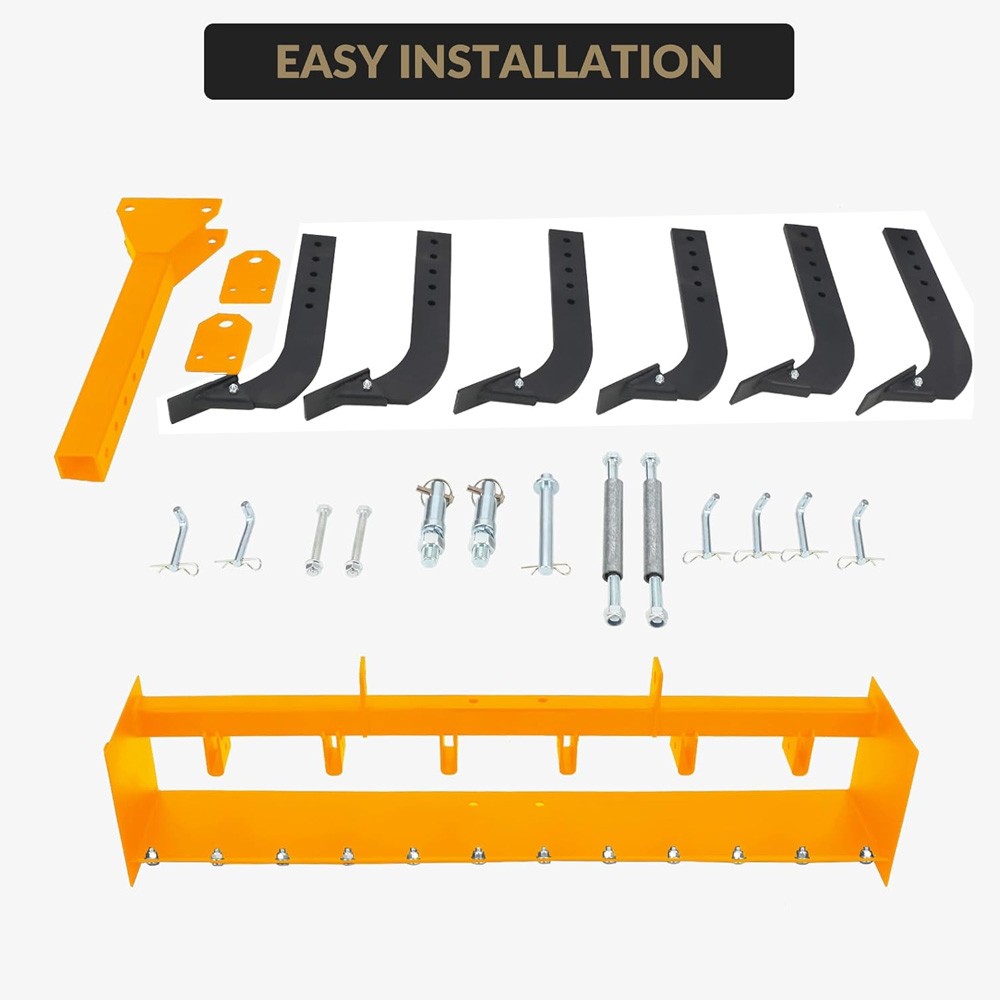 55" 3-Point Box Blade Attachment w/ 6 Scarifier Shanks for Cate 0 Cat 1 Tractors