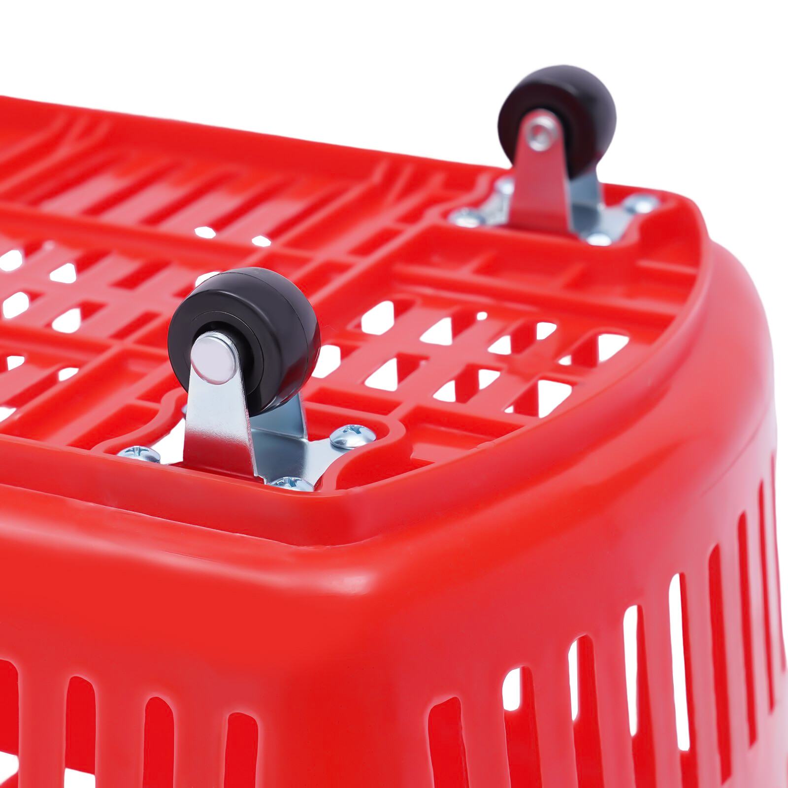 Trolley Rolling Shopping Baskets 6 pcs Plastic 35L with Handles Shopping Carts