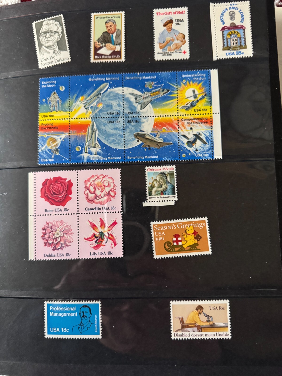 1981 Mint Set of 41 Commemorative Stamps Mounted in Album
