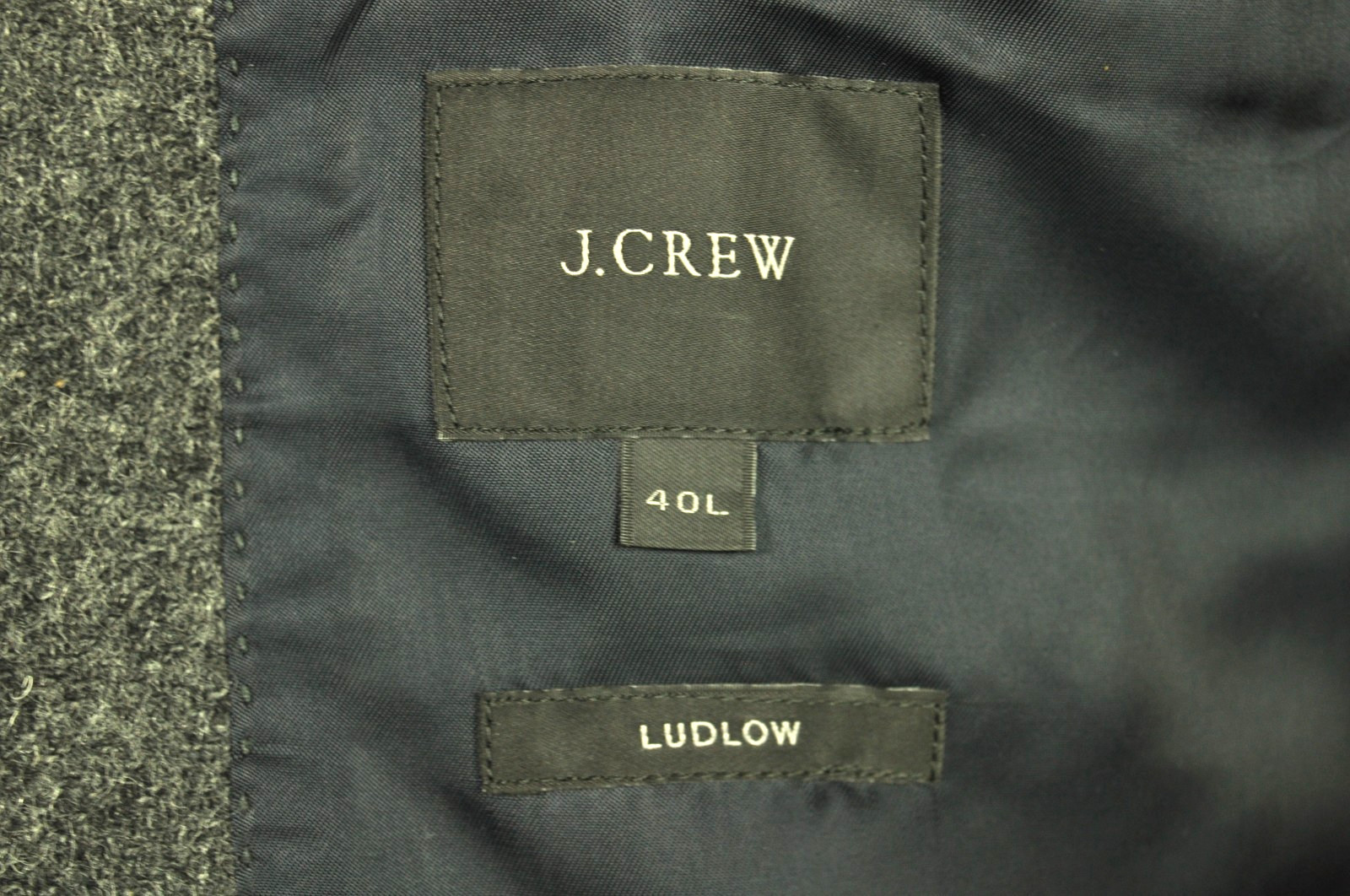 J. Crew Ludlow Moon British Wool Tweed Charcoal Gray Sport Coat 40 Long