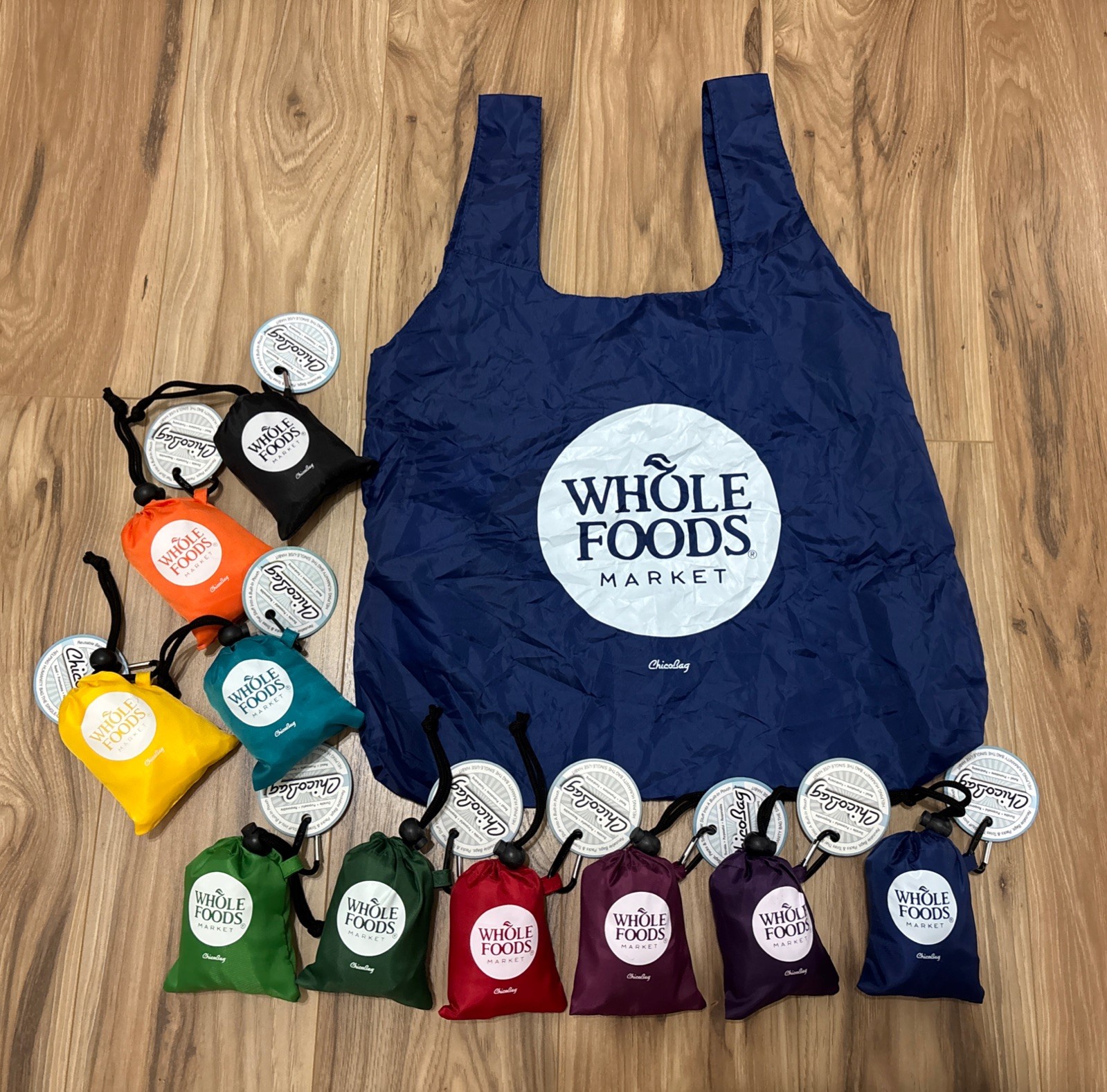 ChicoBag Whole Foods Market Reusable Custom Shopping Tote Bag OSCUST - NEW