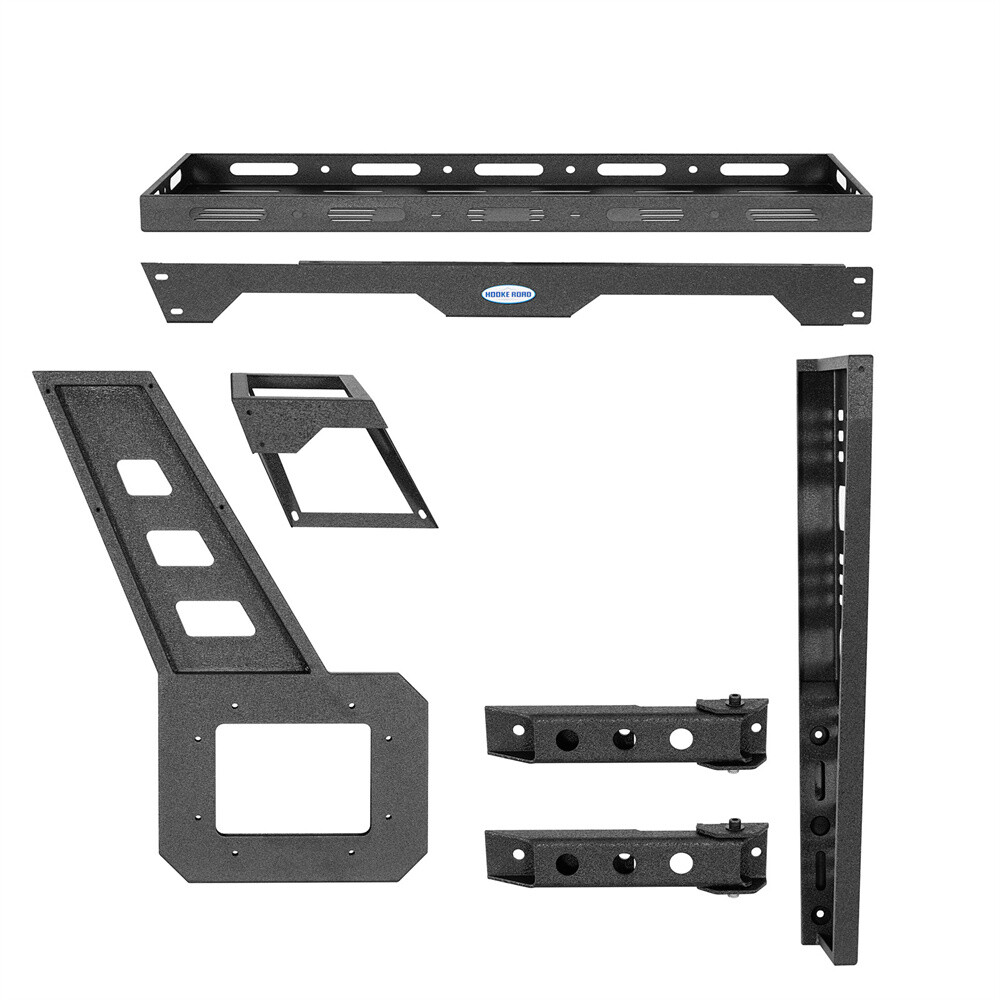 Hooke Road Tailgate Basket Rear Cargo Rack w/ Hinge for 07-18 Jeep Wrangler JK
