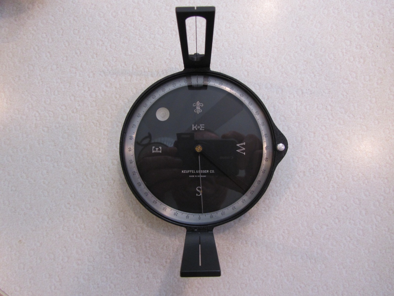 Vintage K&E Keuffel & Esser Surveyors Compass Leather Case Boxed Made In Germany