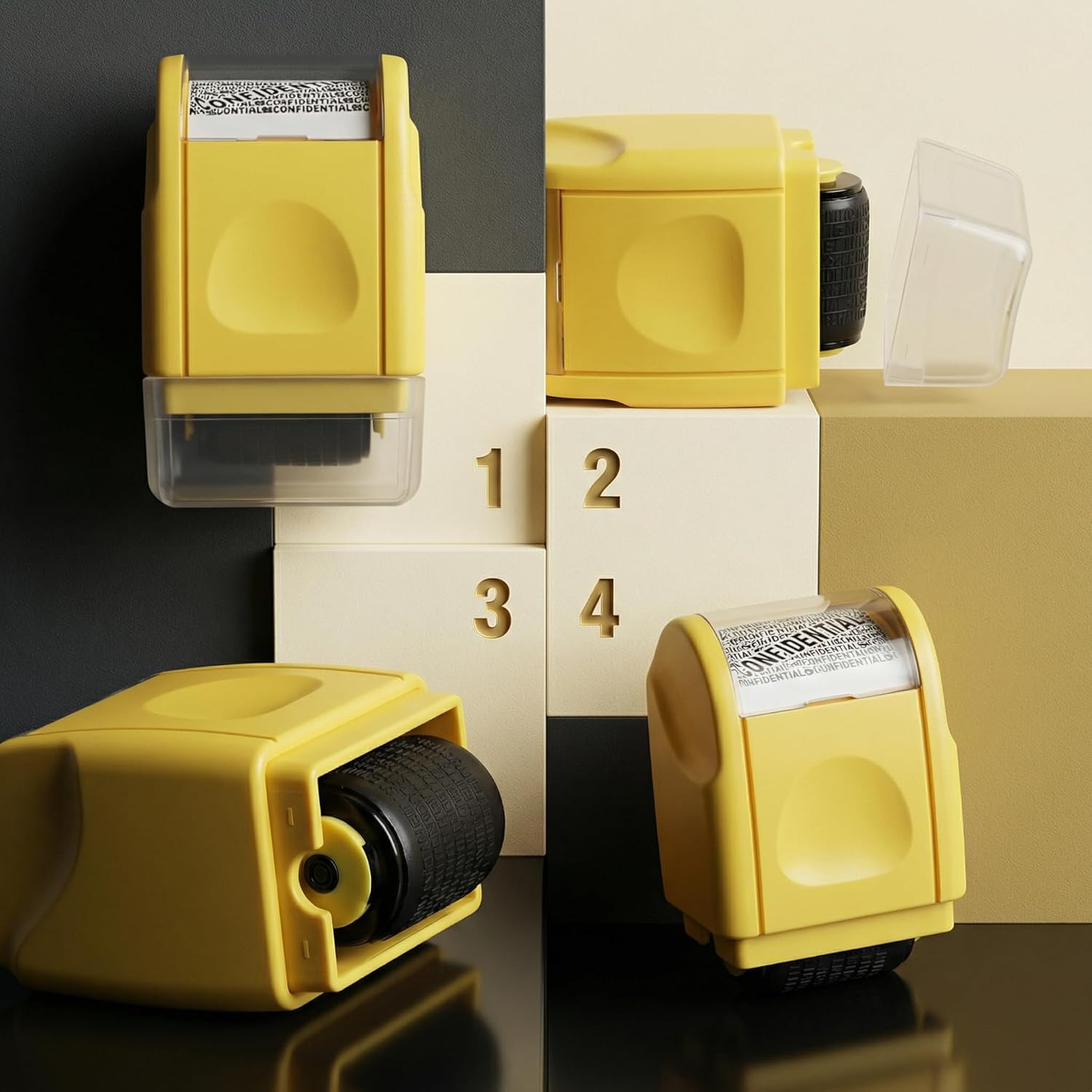 2 Pack Identity Protection Roller Stamps Identity Theft Stamp Confidential Ro...