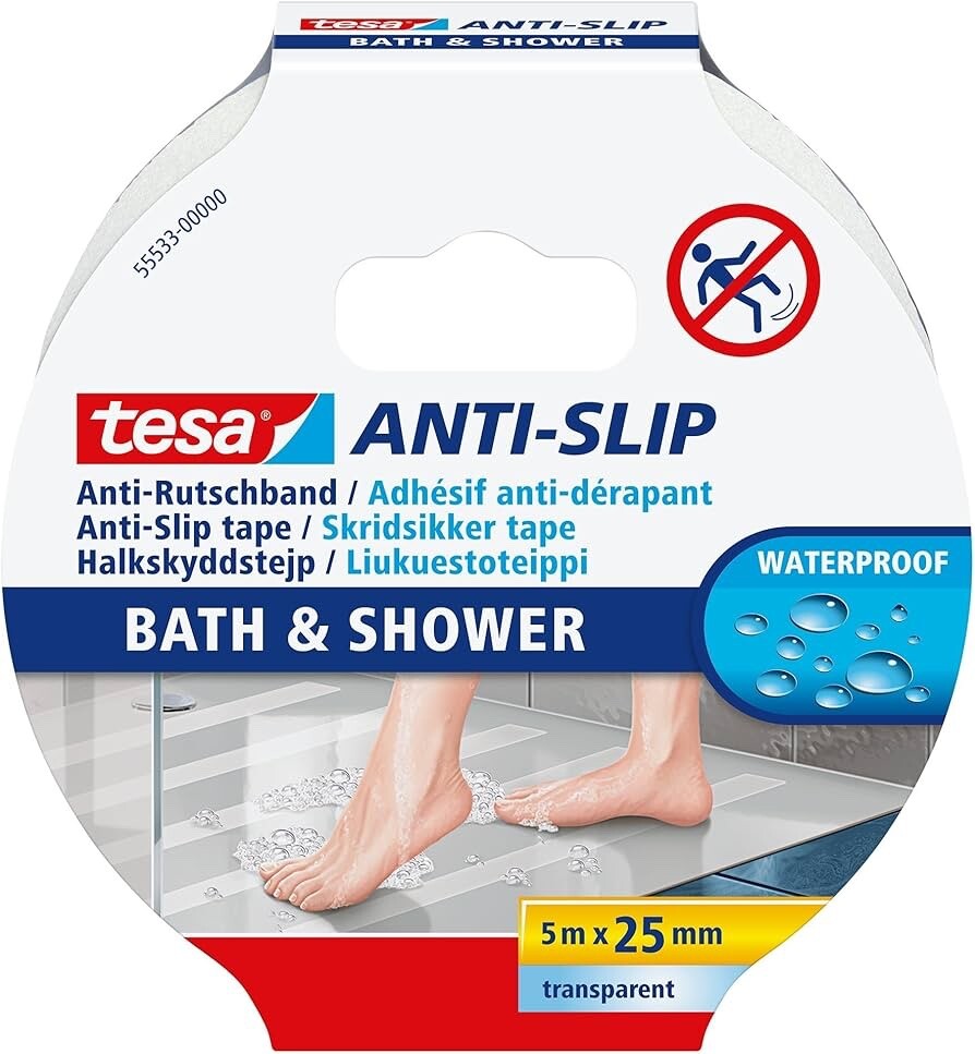 tesa Anti-slip Tape Bathroom Shower Mounting Tape Transparent 16 5/12ft x 0