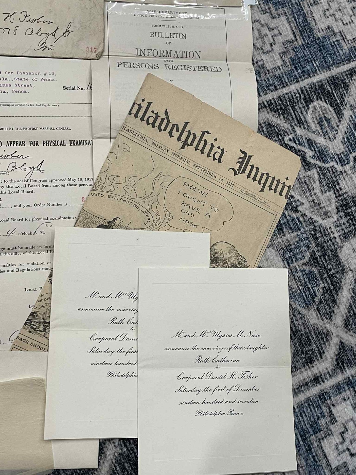 WW1 WWI Army Military 79th Division 304 Engineer AEF Document Grouping DH Fisher