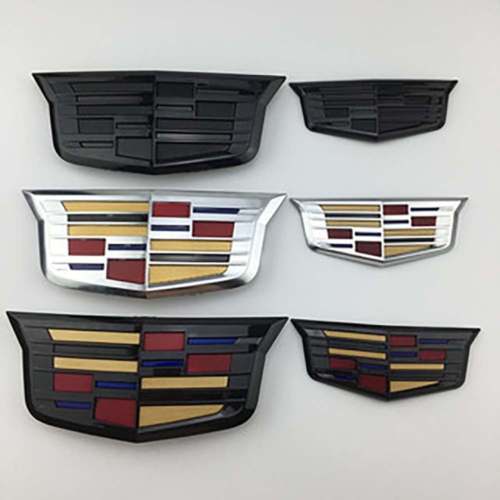 Premium Front & Rear Emblem Replacement Chrome Finish for Suitable for Cadillac