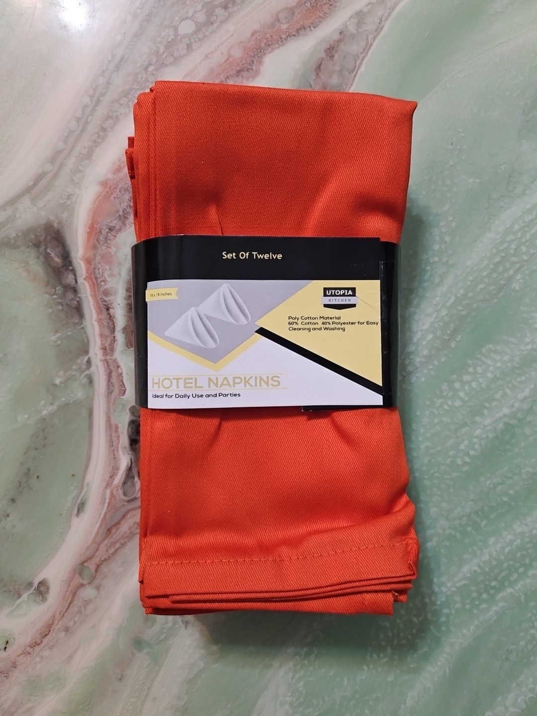 Utopia Luxury Dinner Napkins Orange 12 Pack 18 X 18 Autumn Thanksgiving NEW