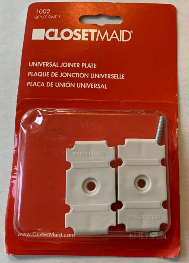 ClosetMaid Universal Joiner Plate for Wire Shelves White 1002