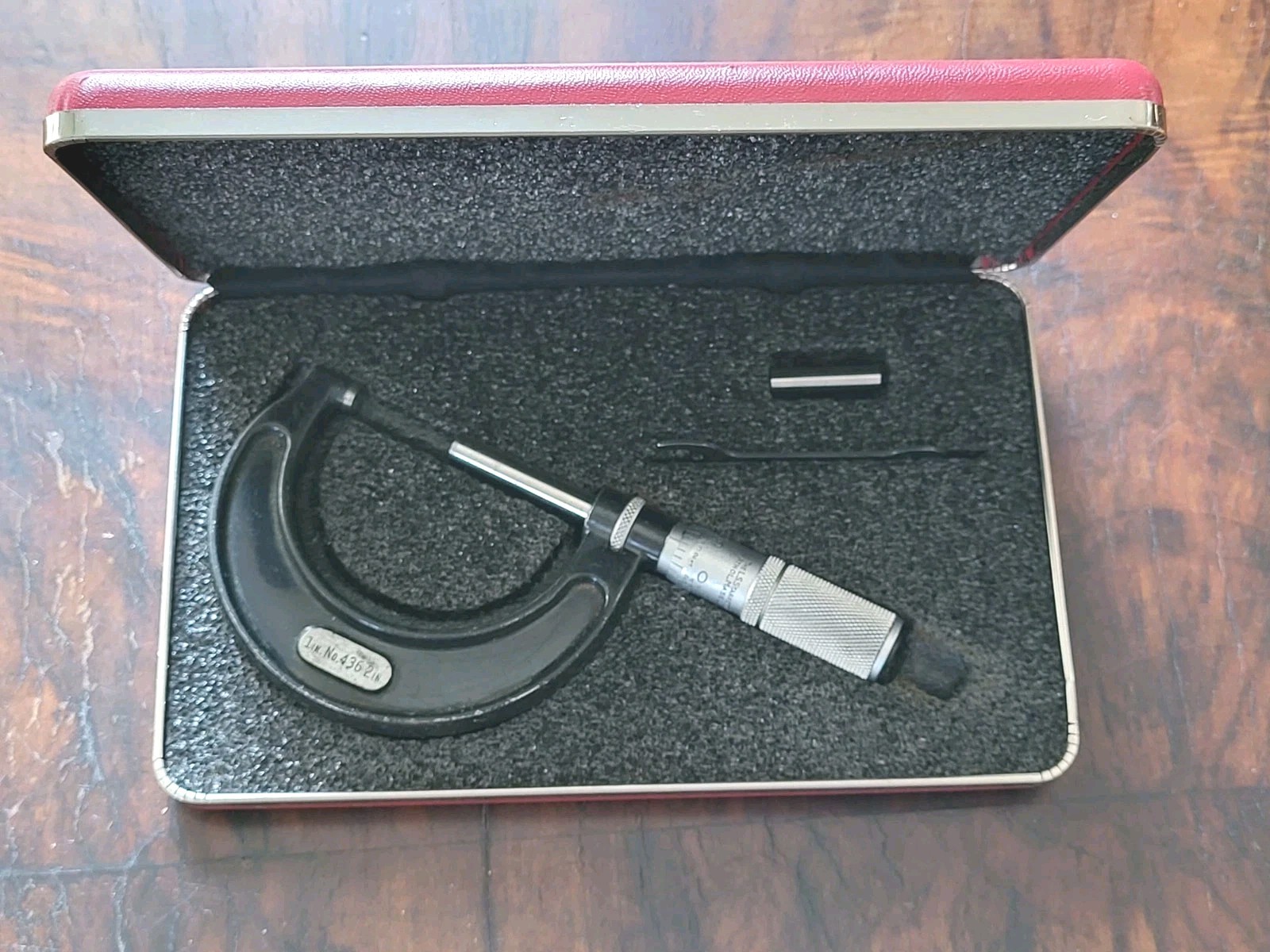 Starrett No. 436 1-2” Outside Micrometer w/Locking, 1" Standard, Wrench & Case