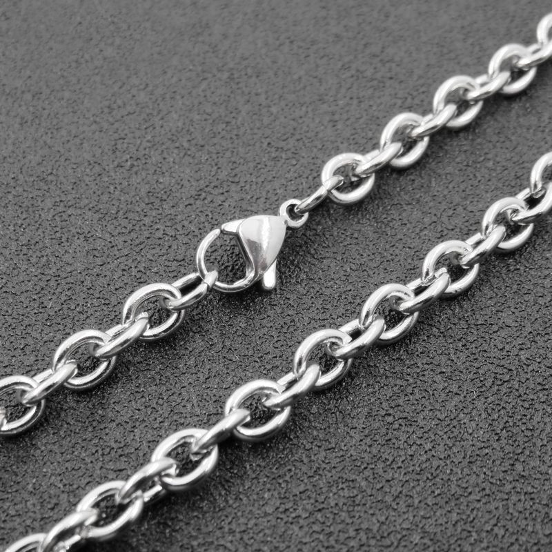 10pcs 3mm Stainless Steel "O" Shape Rolo Link Chain Necklace for Women Men