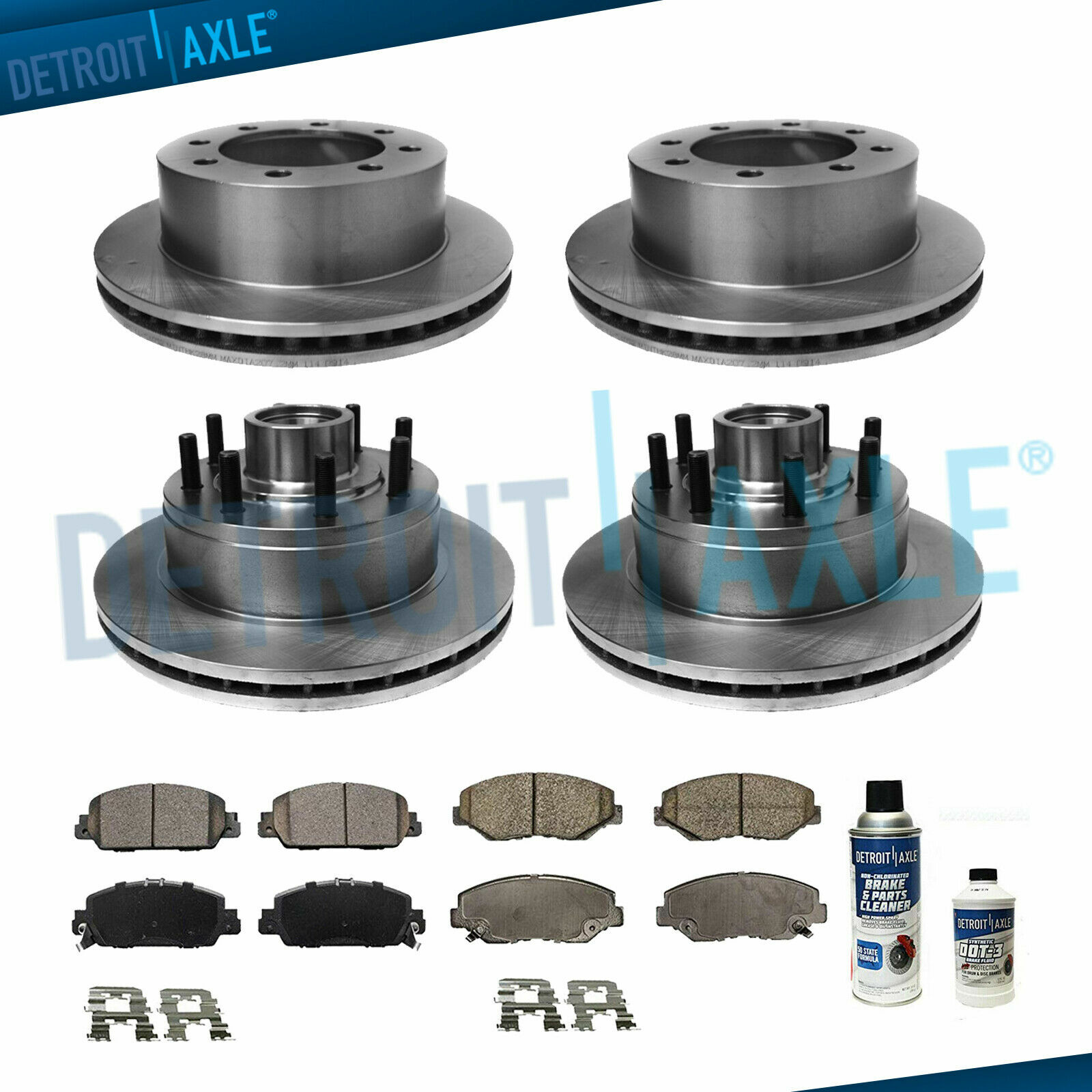 2004 - 2007 Ford E-350 Super Duty Front 331mm + Rear 326mm Brake Rotors Pads