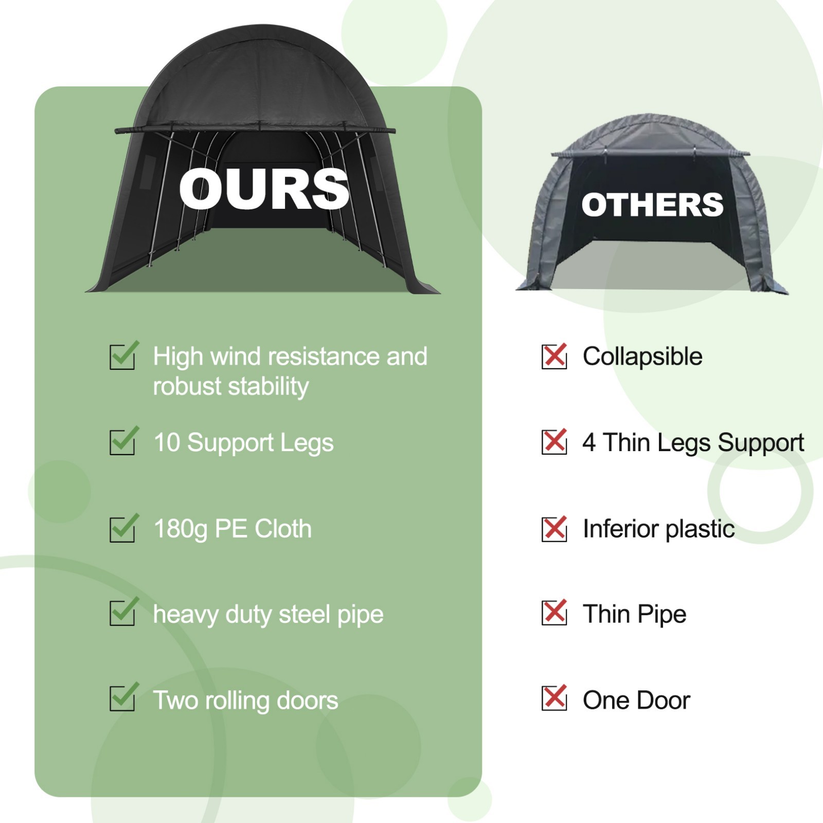 Carport 12x20/10x20/10x15FT Heavy Duty, Portable Garage, Carport Canopy Outdoor