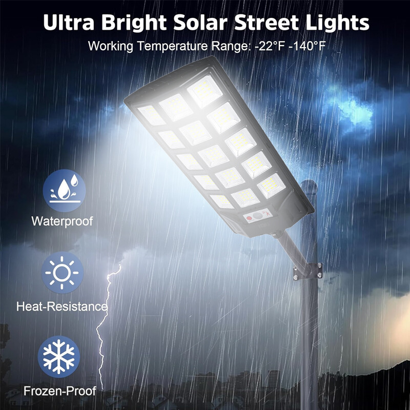 20000000LM Commercial LED Solar Street Light Outdoor Dusk to Dawn Road Area Lamp