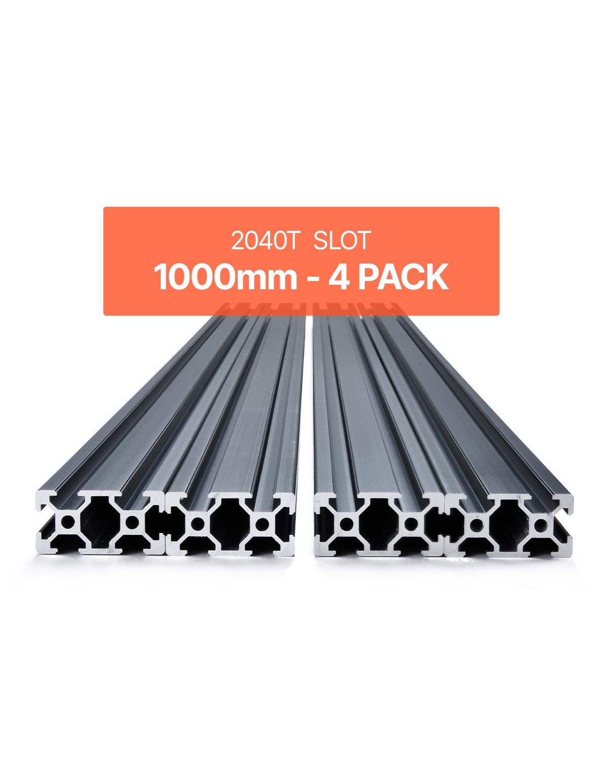 4PCS 39.4 in (1000 mm) T Slot 2040 Aluminum Extrusion Anodized Linear Rail