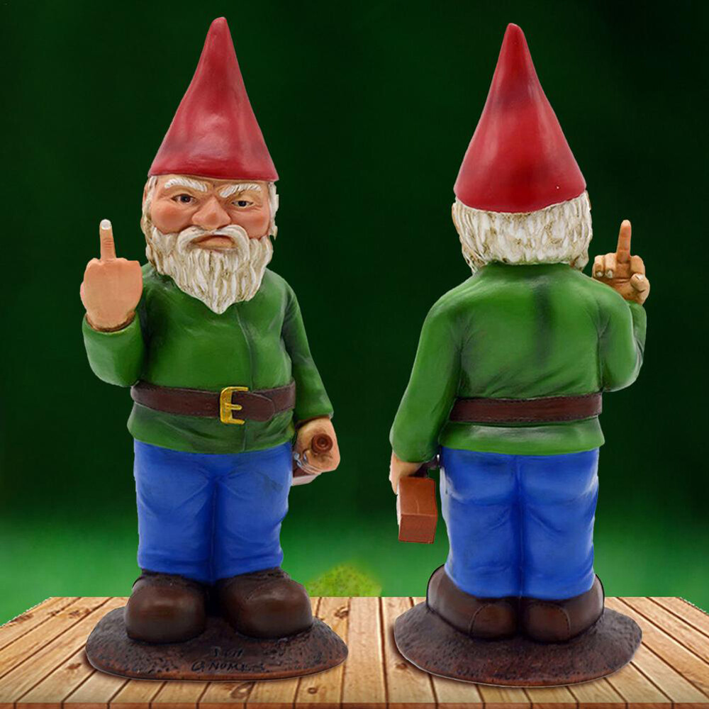 12CM Naughty Garden Gnome Lawn Ornament Funny Finger Dwarfs For Indoor Outdoor