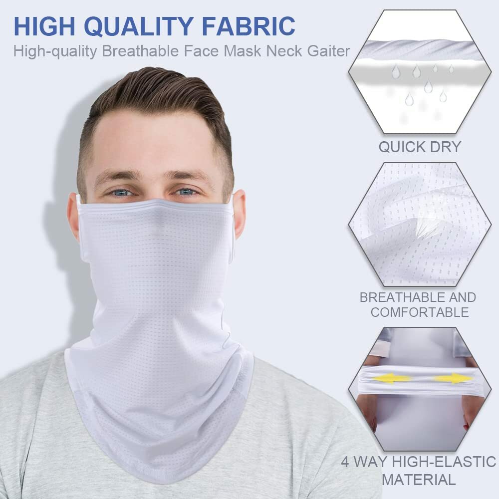 Balaclava Neck Gaiter with Ear Loops Scarf Bandana UV Sun Protection Face Mask