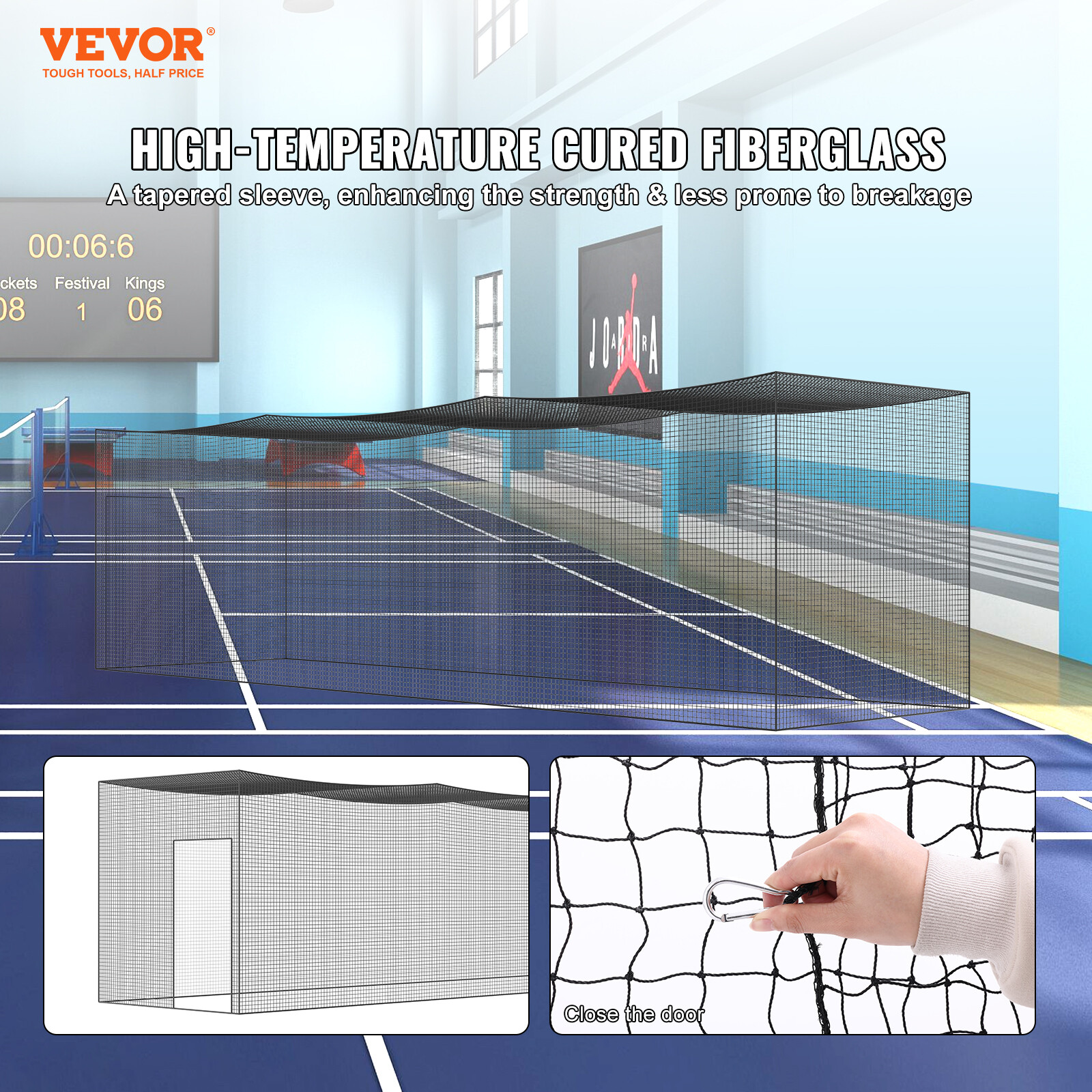VEVOR 35FT Softball Baseball Cage Netting Heavy Duty PE Pitching Batting Net