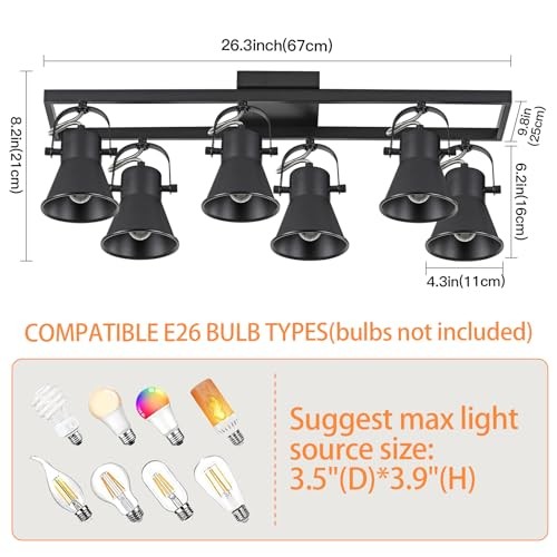 6 Light Track Lighting Fixtures Ceiling Black Kitchen Track 6 lights