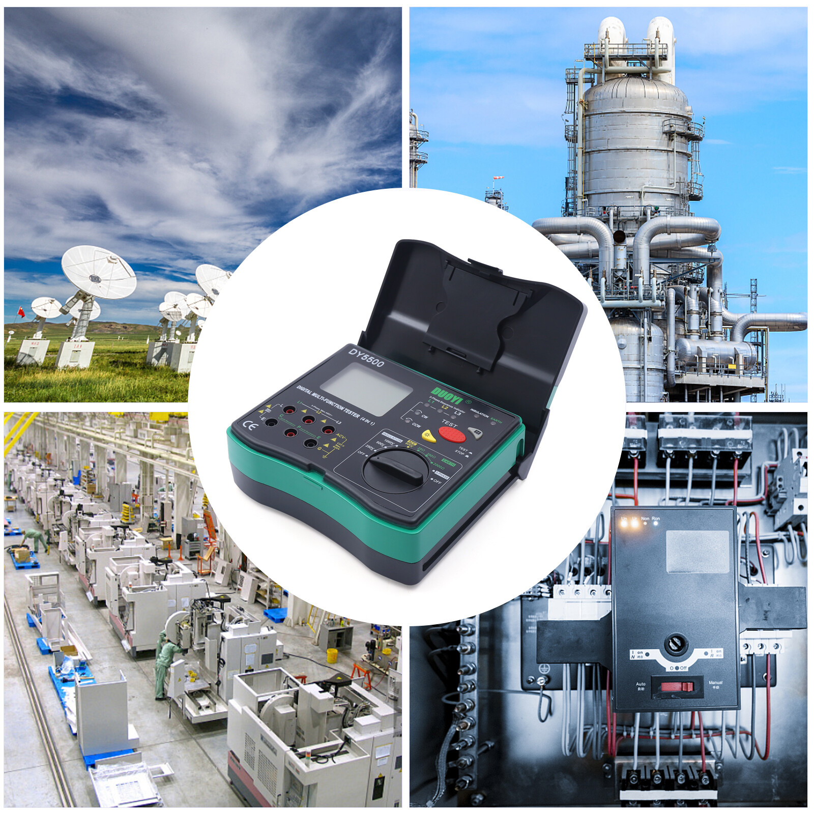 Digital Resistance Meter Ground Earth Insulation Tester 0.01 to 2000 ohm DY5500