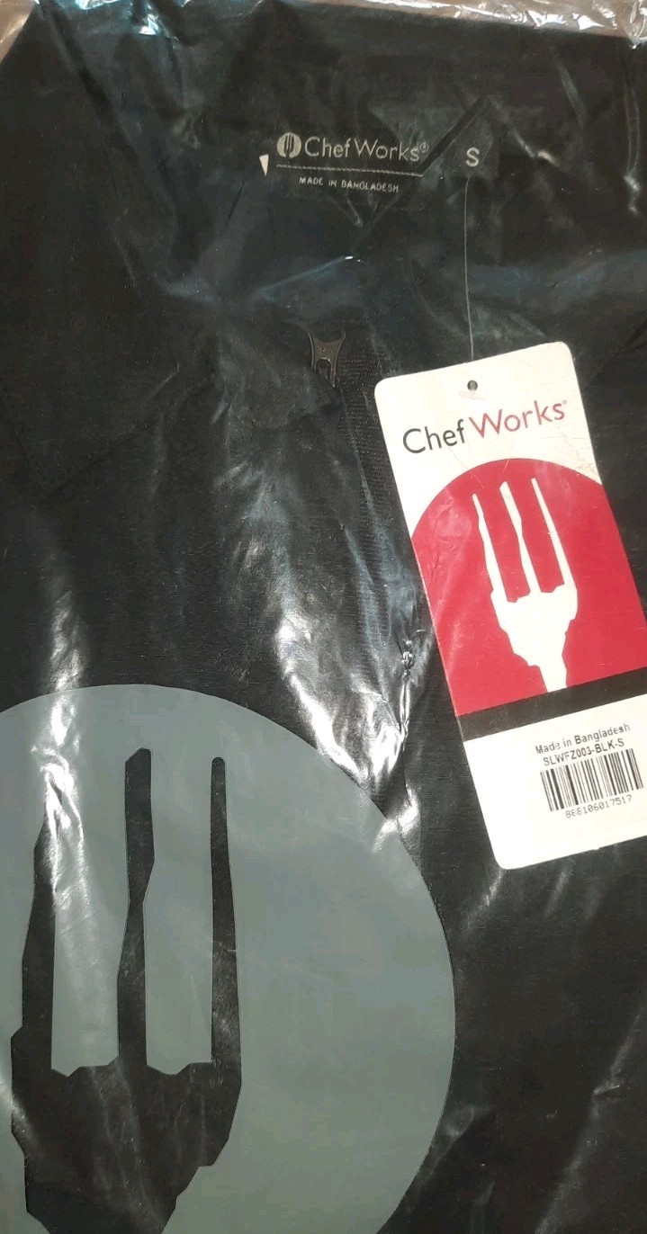 WOMENS Medium Chef Works Shelby Zip Front Shirt.FOH Busser, Server, Utility, Bar