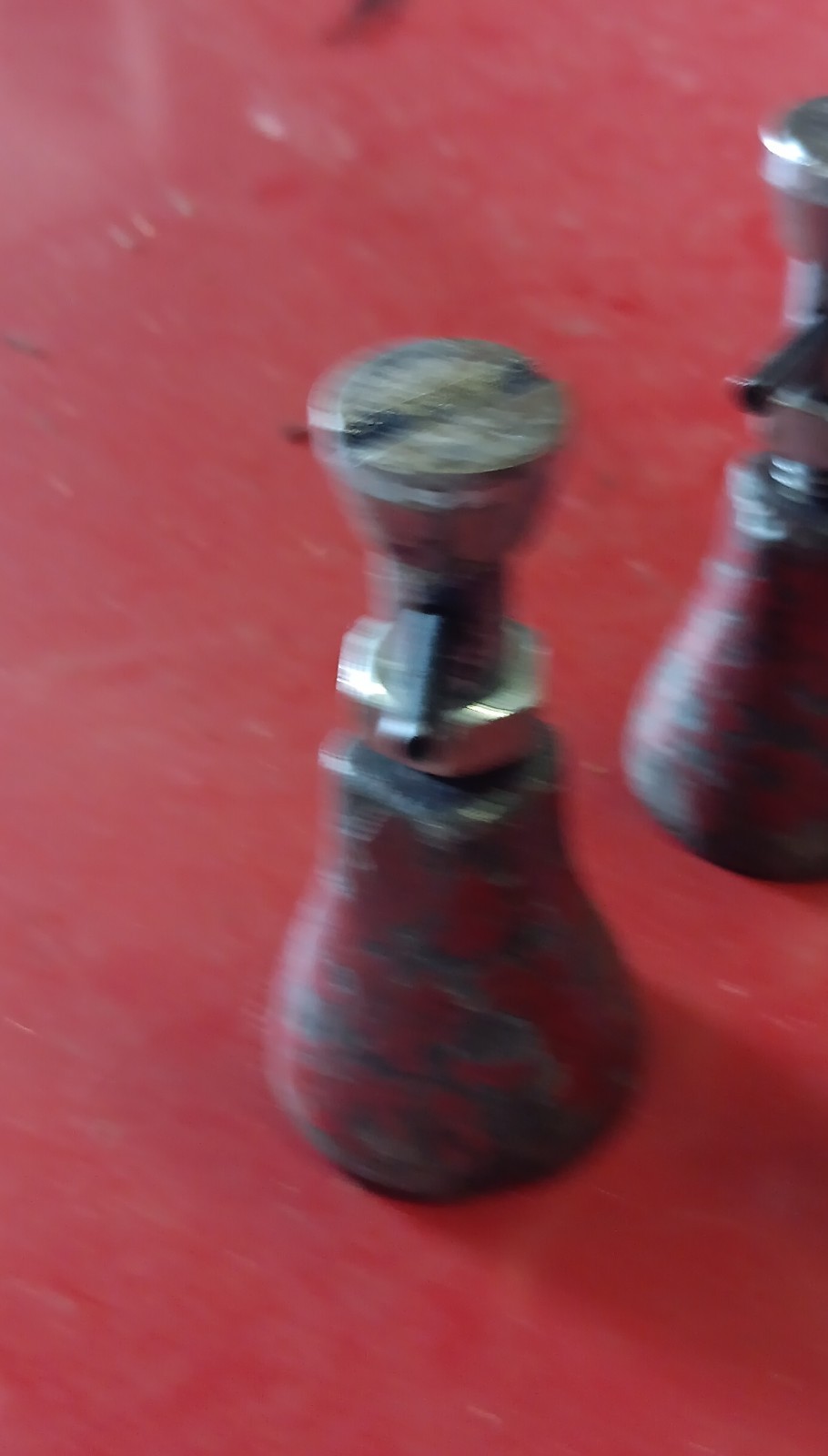 Vintage Machinist Tool Holders Set of 3 Red Metal Collectible