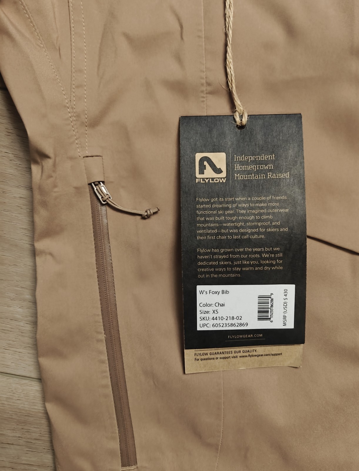 Flylow Women’s Foxy Bib Overalls In Chai/khaki Tan XS