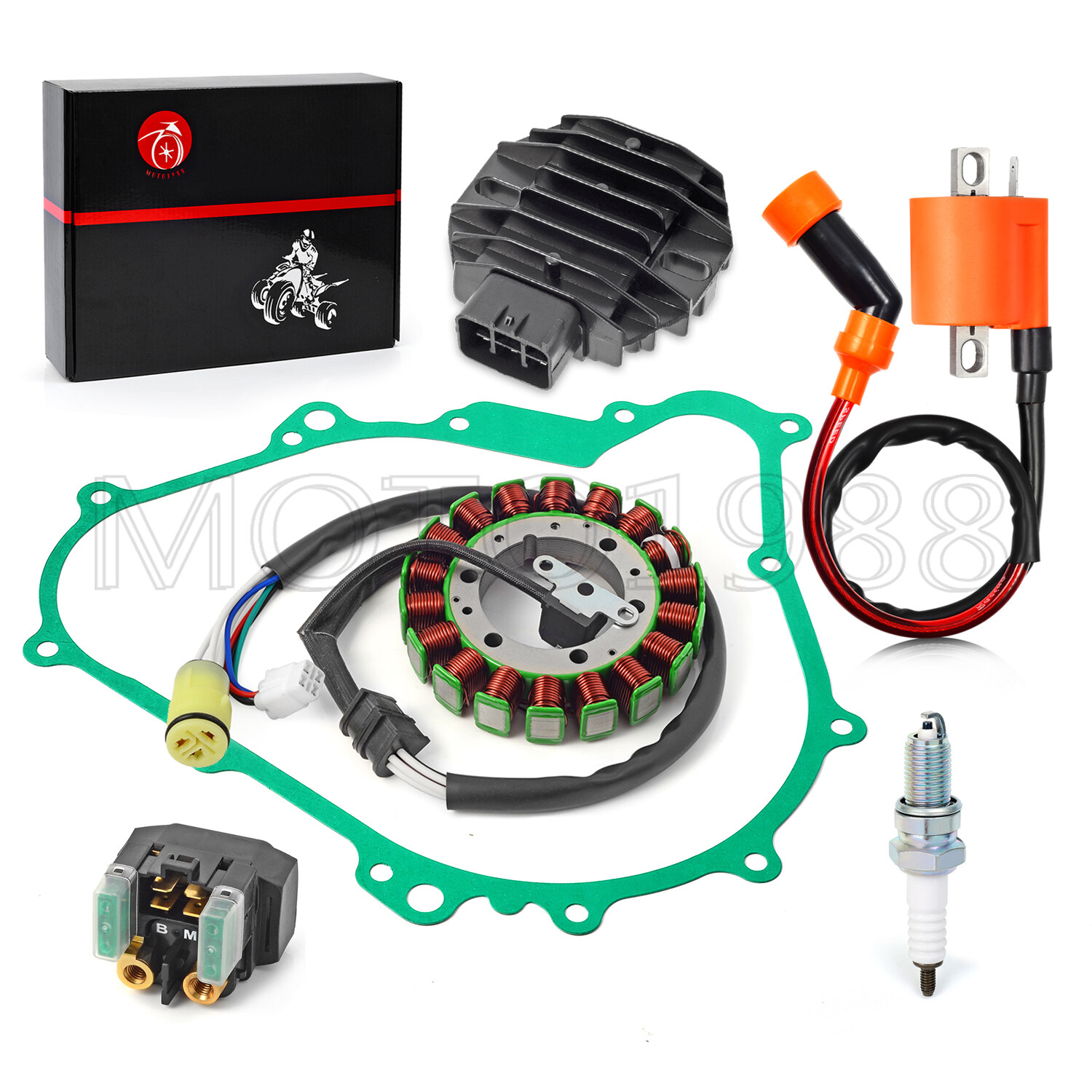 Stator & Rectifier Coil Relay W Gasket kit for Yamaha Kodiak 400 450 2003-2006