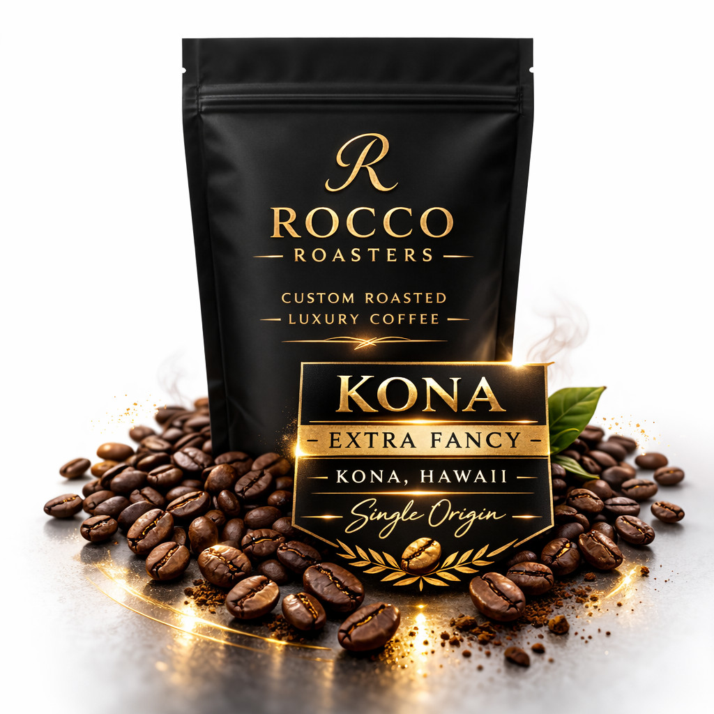 Kona Coffee - 5 lbs in 1 lb Bags • Extra Fancy • Roasted to Order or Green Beans