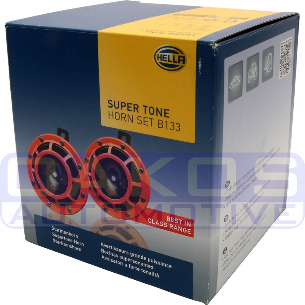 Hella Supertone Universal Horn Kit 12V 300/500HZ Red Part # 003399801