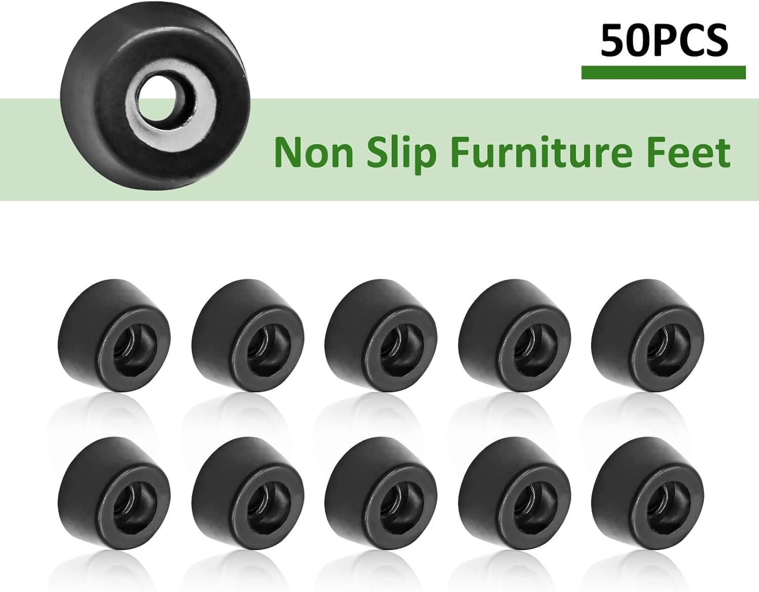 50 Pcs Round Rubber Feet Bumpers Non Slip Cutting Board Feet with Screws