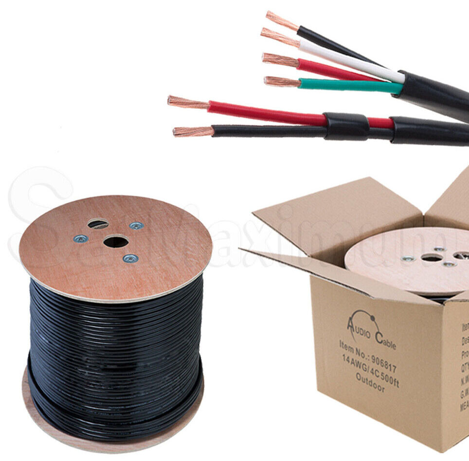 OUTDOOR Speaker Cable Direct Burial Audio Wire 12/2 14/2 14/4 16/2 16/4 AWG LOT