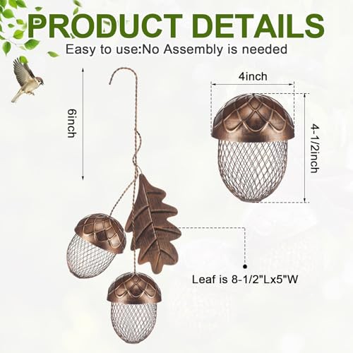 Acorn Bird Feeder Outdoor Garden Hanging Feeding Station Sturdy Squirrel