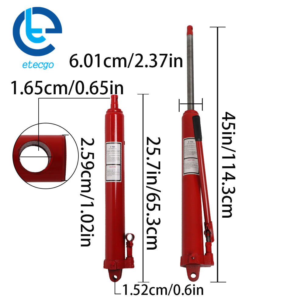 New Long Manual Hydraulic Jack Single Pump Engine Lift Cherry Picker 3 Ton