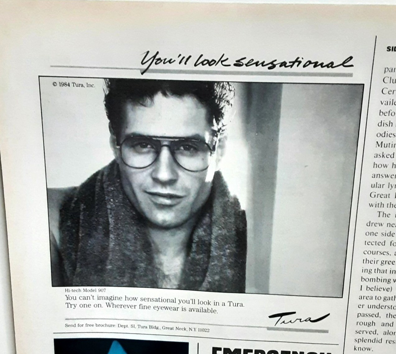 1984 Tura Eyeglasses Vintage Print Ad Youll Look Sensational Glasses