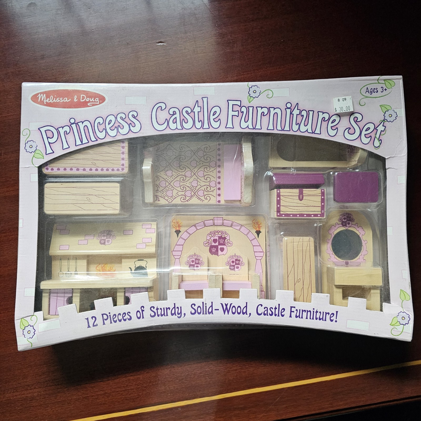 Melissa and Doug Wooden Folding Princess Castle and UNOPENED furniture and dolls