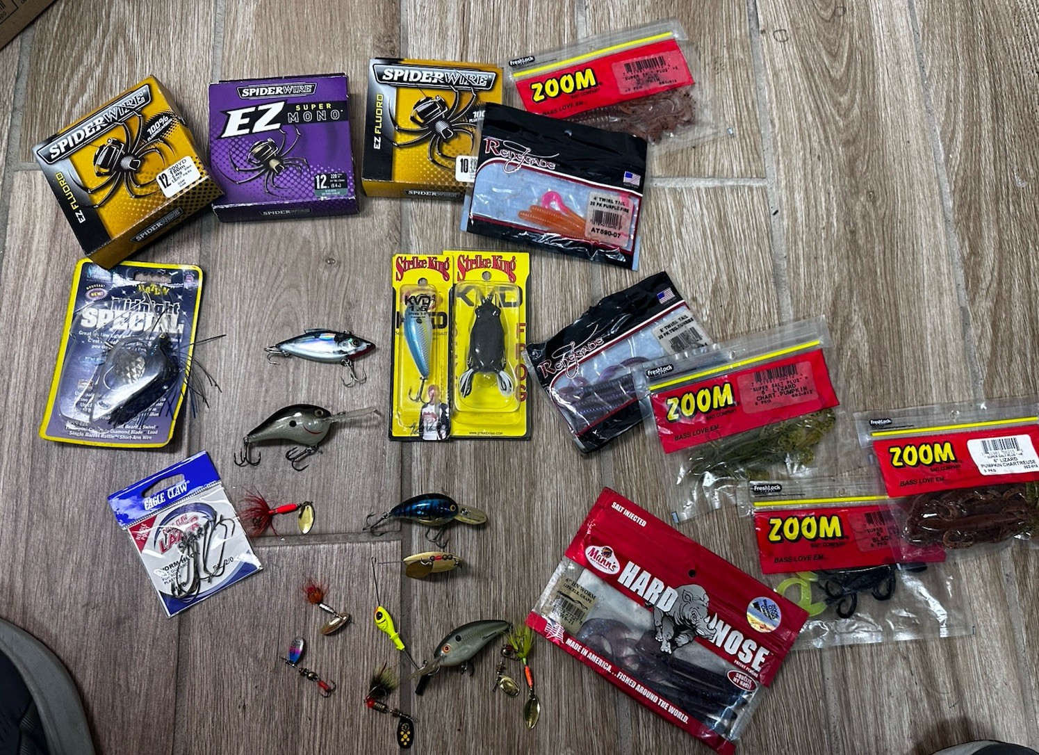 Lot Of Fishing Tackle Lures Line Hooks