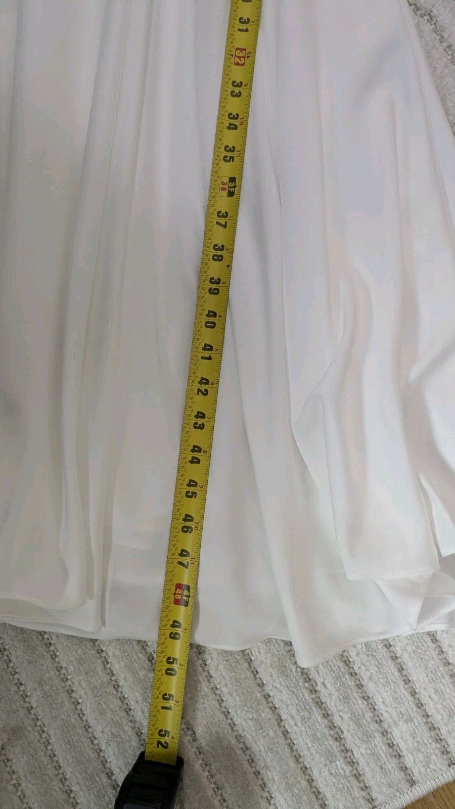 Off White Boatneck Midi Wedding Dress Romantic Lace-Up Back and bow Sz 6 NEW