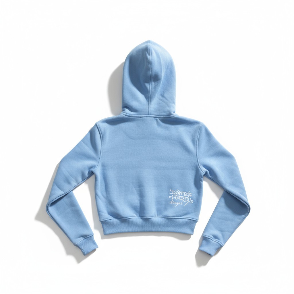 Ed Hardy Cropped Hoodie Zip Up | Baby Blue Tattoo Bird & Rose or Ivory Horses